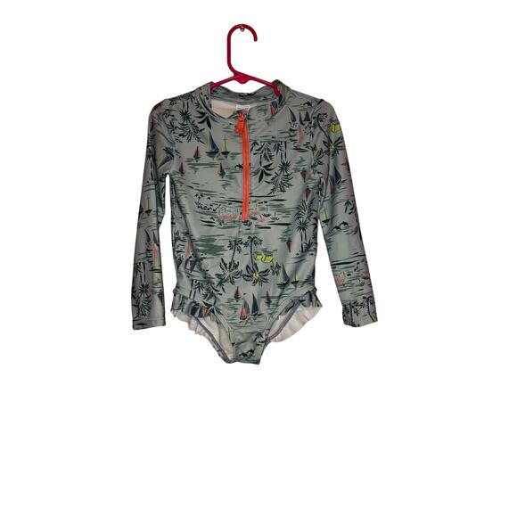 Carter's tropical one-piece swimsuit/rash guard size 4T - Picture 1 of 5